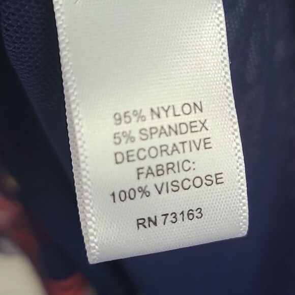 Spense Strappy Cami Navy Red Tank Sleeveless Braided Neck Mesh Blouse Shell Top - Picture 9 of 14